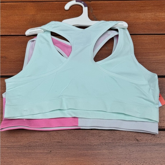Cat & Jack Girls' 2pk Ribbed Sports Bra - Pink and Mint Size XL NWT - Picture 4 of 6